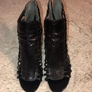 Black open-toe heels